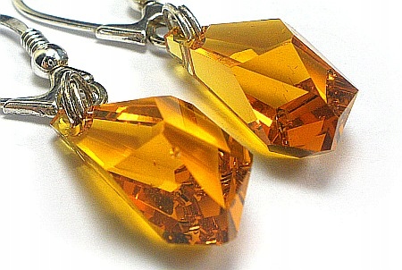 Krásné krystaly Stříbrné Náušnice Topaz
