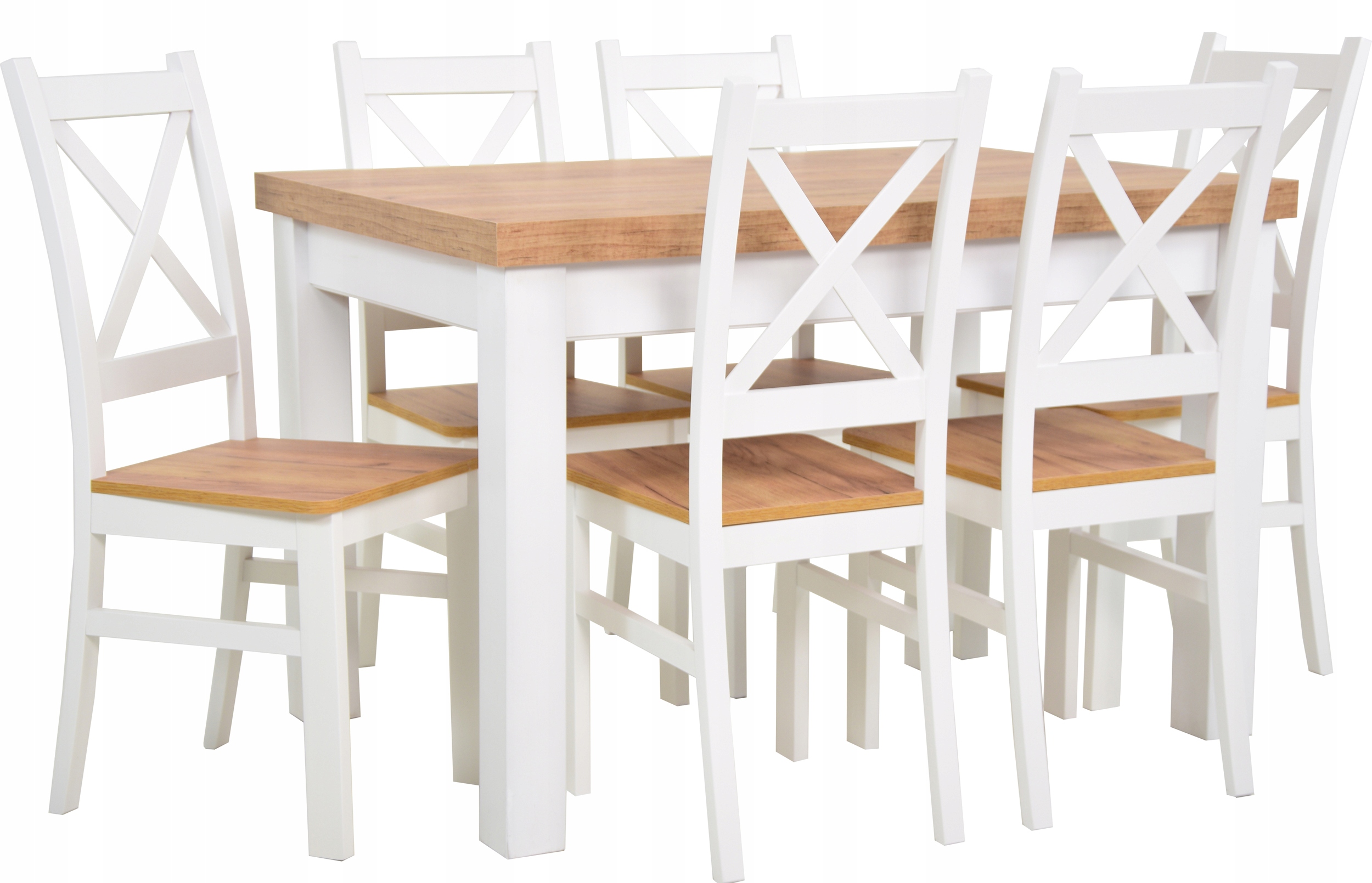 Masywny Rozkładany stół SKANDYNAWSKIE krzesła 6szt