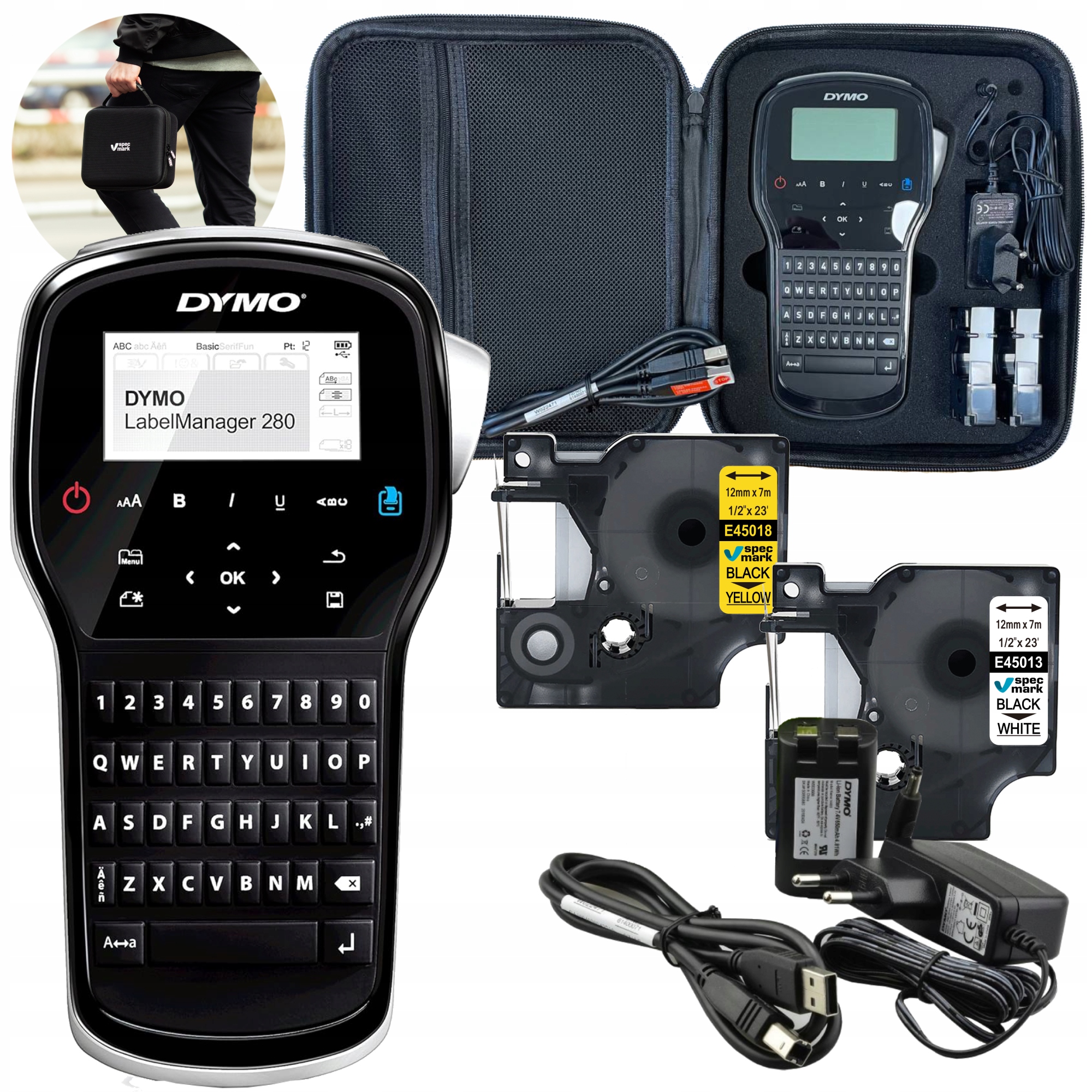 Tiskárna štítků Dymo LabelManager LM280 kufr a dvě pásky D1 Specmark