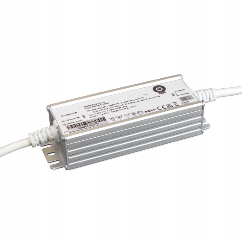 Led zdroj Pos 24V/2.08A 50W, Pfc, kovový, hermetický, IP67 MCHQ50V24-GE