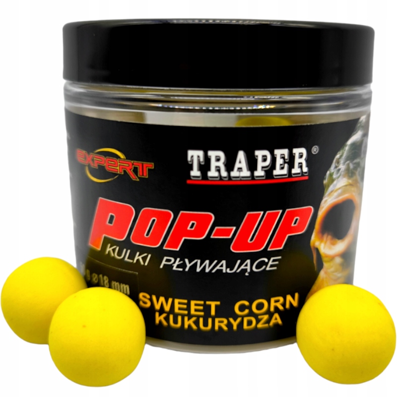 Karpiowe Kulki Proteinowe Traper Pop-Up Słodka Kukurydza 18mm 50g Pływające
