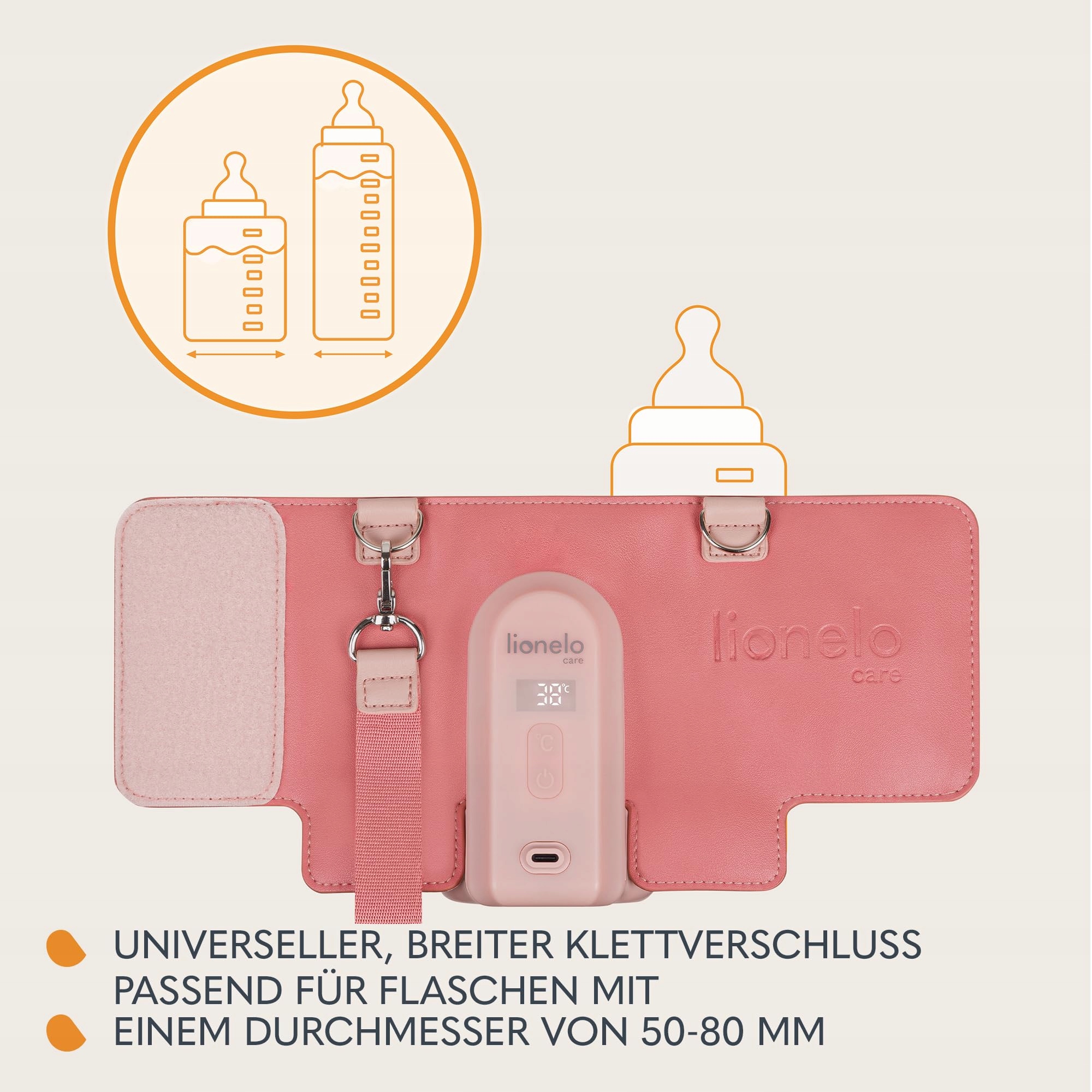 LIONELO Podgrzewacz Do Butelek USB-C LCD 5 Temperatur Dla Niemowląt — miniatura 4