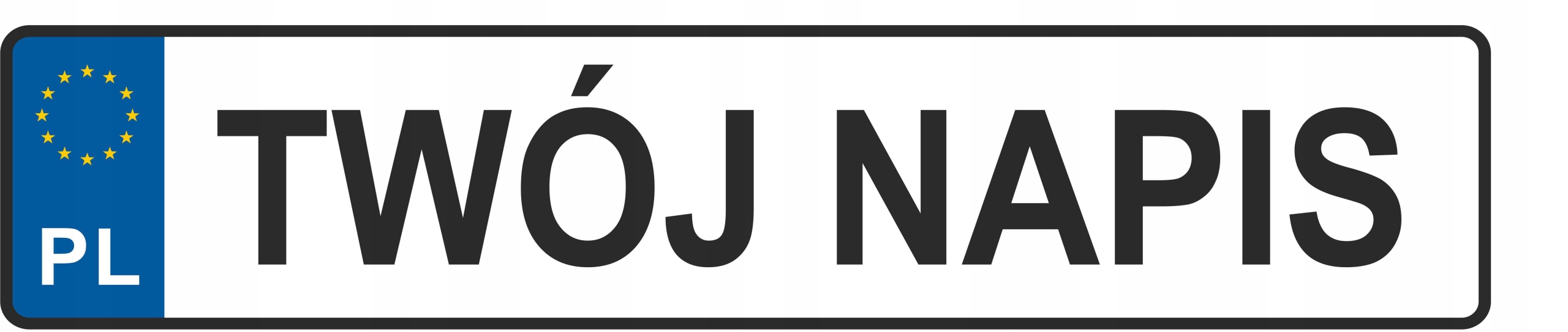 Numery rejestracyjne - Dowolny napis - ODBLASK