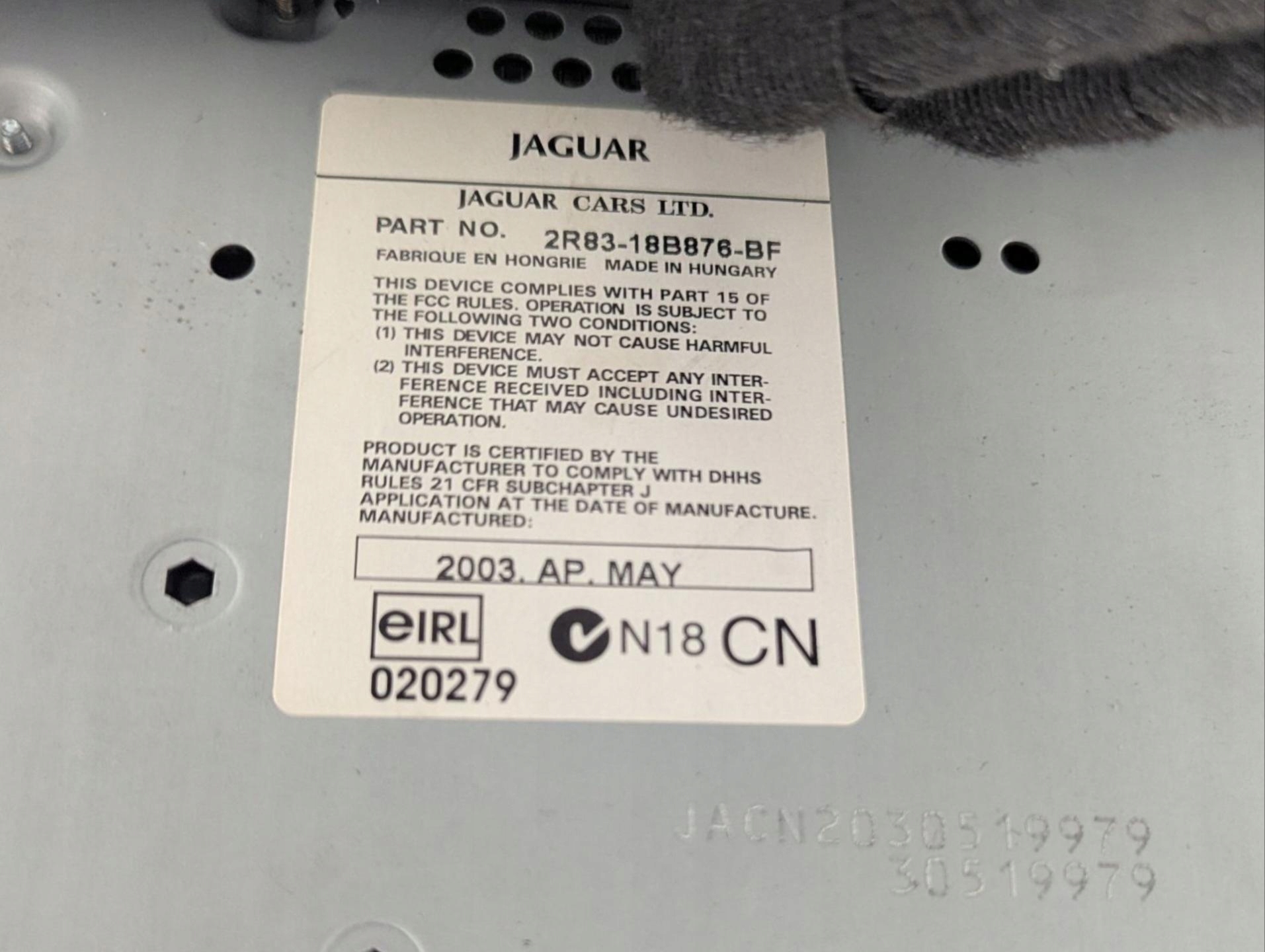 Radio samochodowe Jaguar S-Type X200 2003 2R8310E889BG
