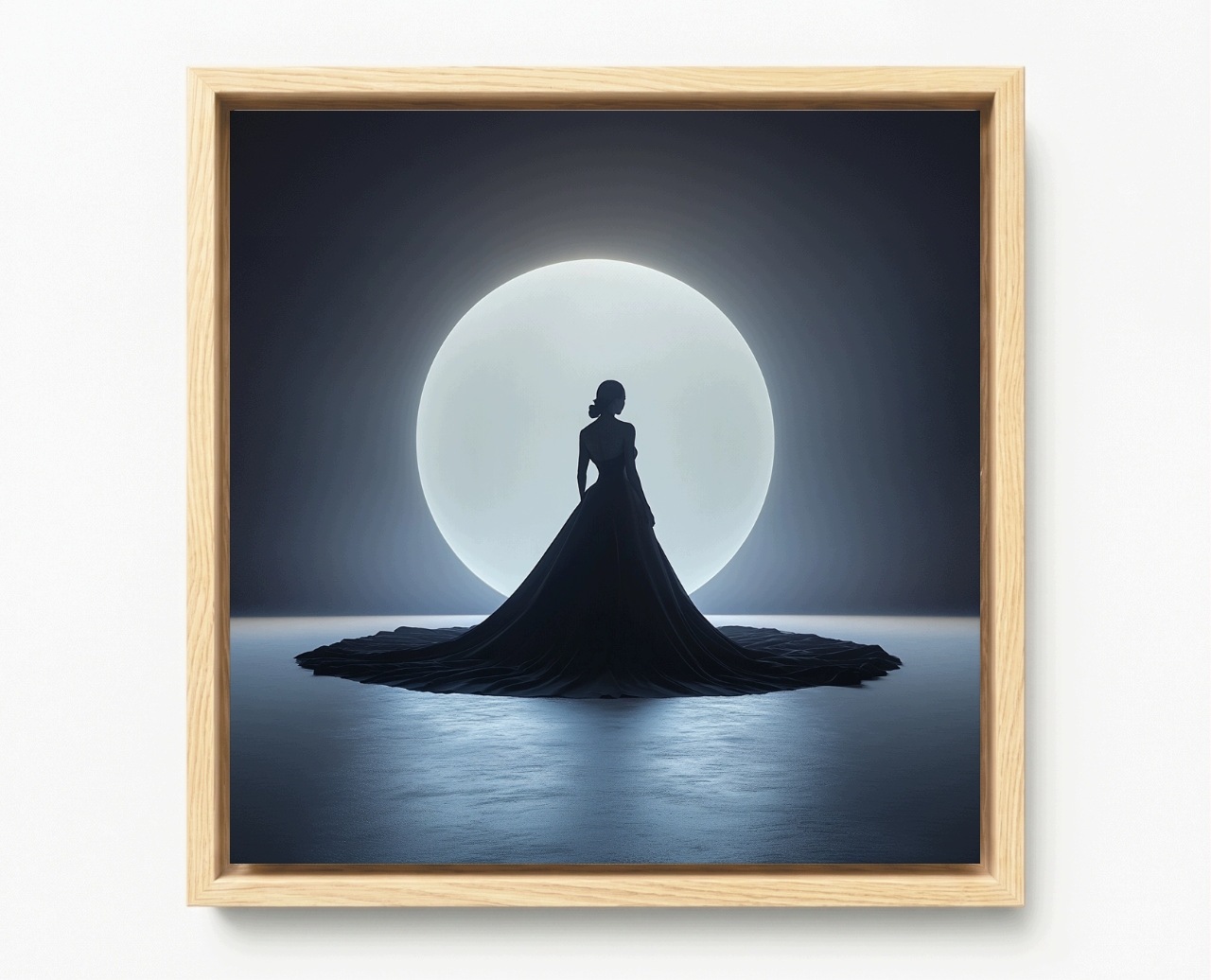 Obraz Rám Americká Krabička Žena Dívka Silueta Měsíc Světlo 40x40