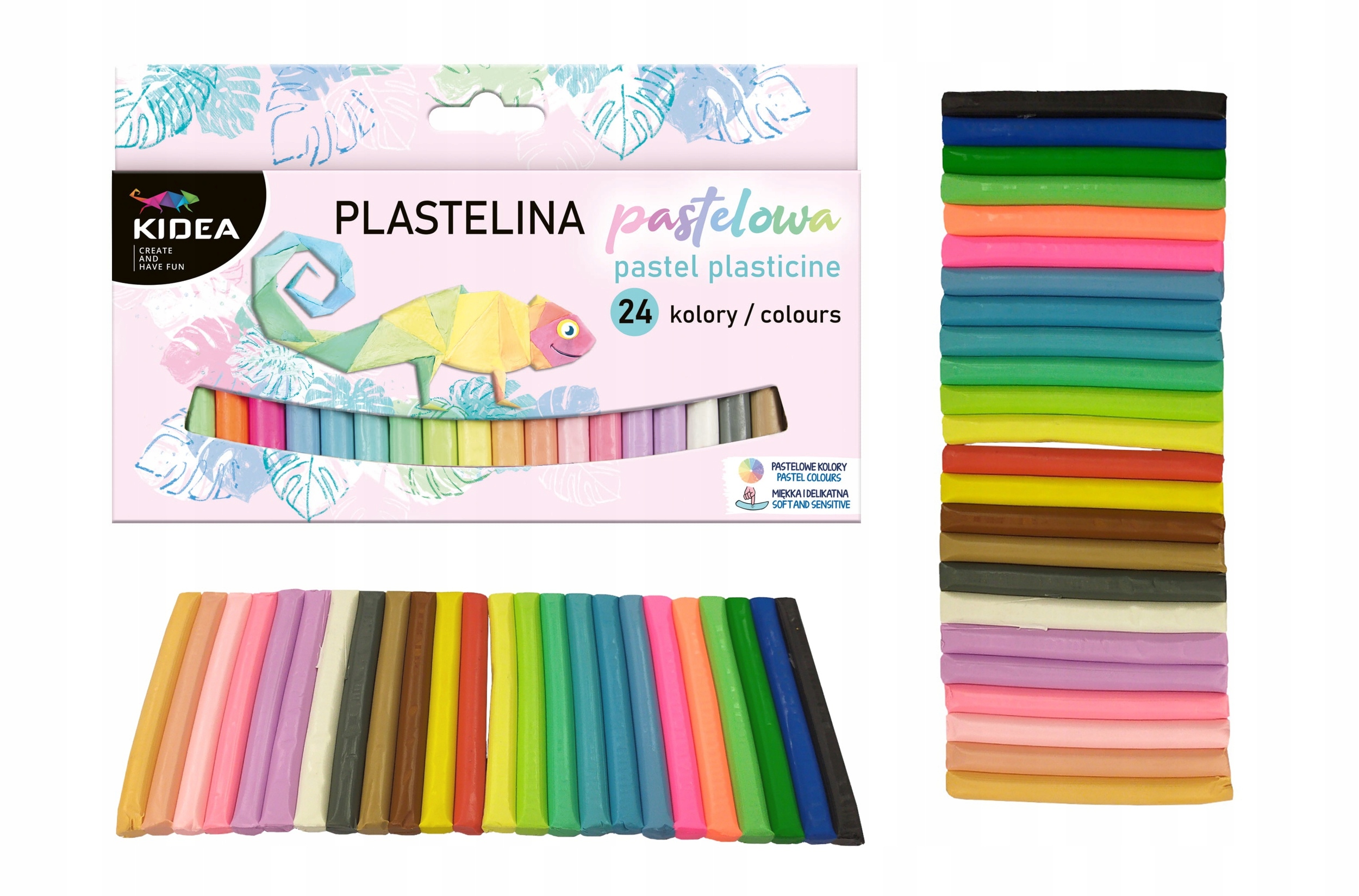 

Plastelina 24 pastelowa Kidea