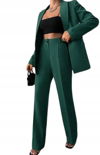 Shein Dámský Komplet Sako A Kalhoty V Zelené Barvě 38 1_B