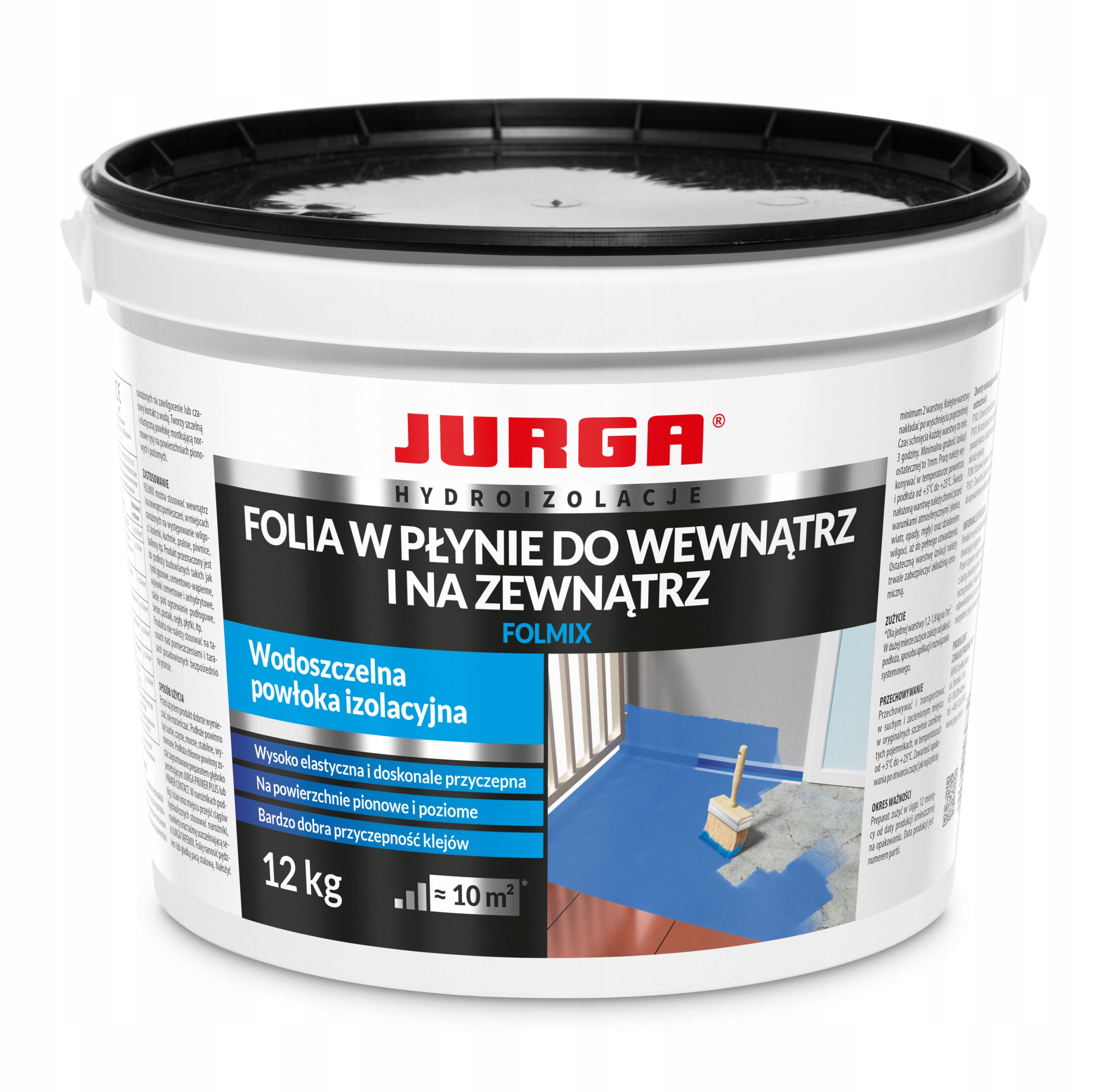 Folia w płynie Zewnętrzna wewnętrzna hydroizolacja 12 kg Jurga Folmix