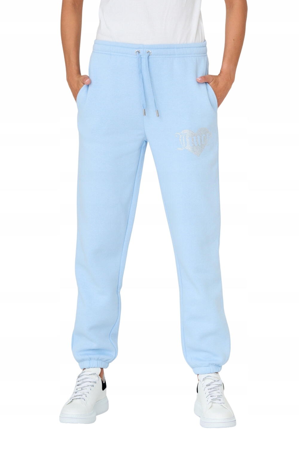 Juicy Couture Modré kalhoty Heart Diamante Xs