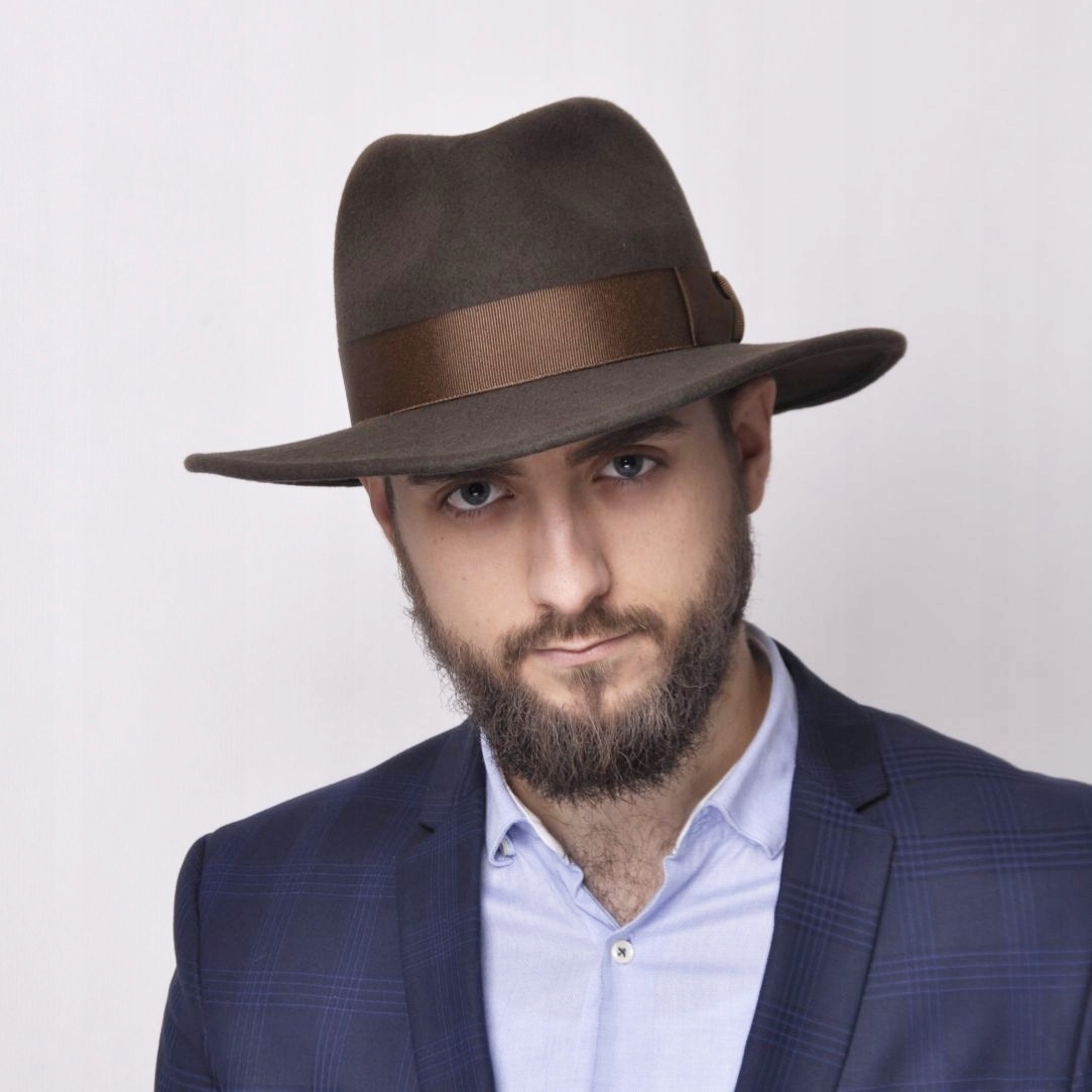 

Kapelusz męski fedora Harrison podszewka 60 brąz