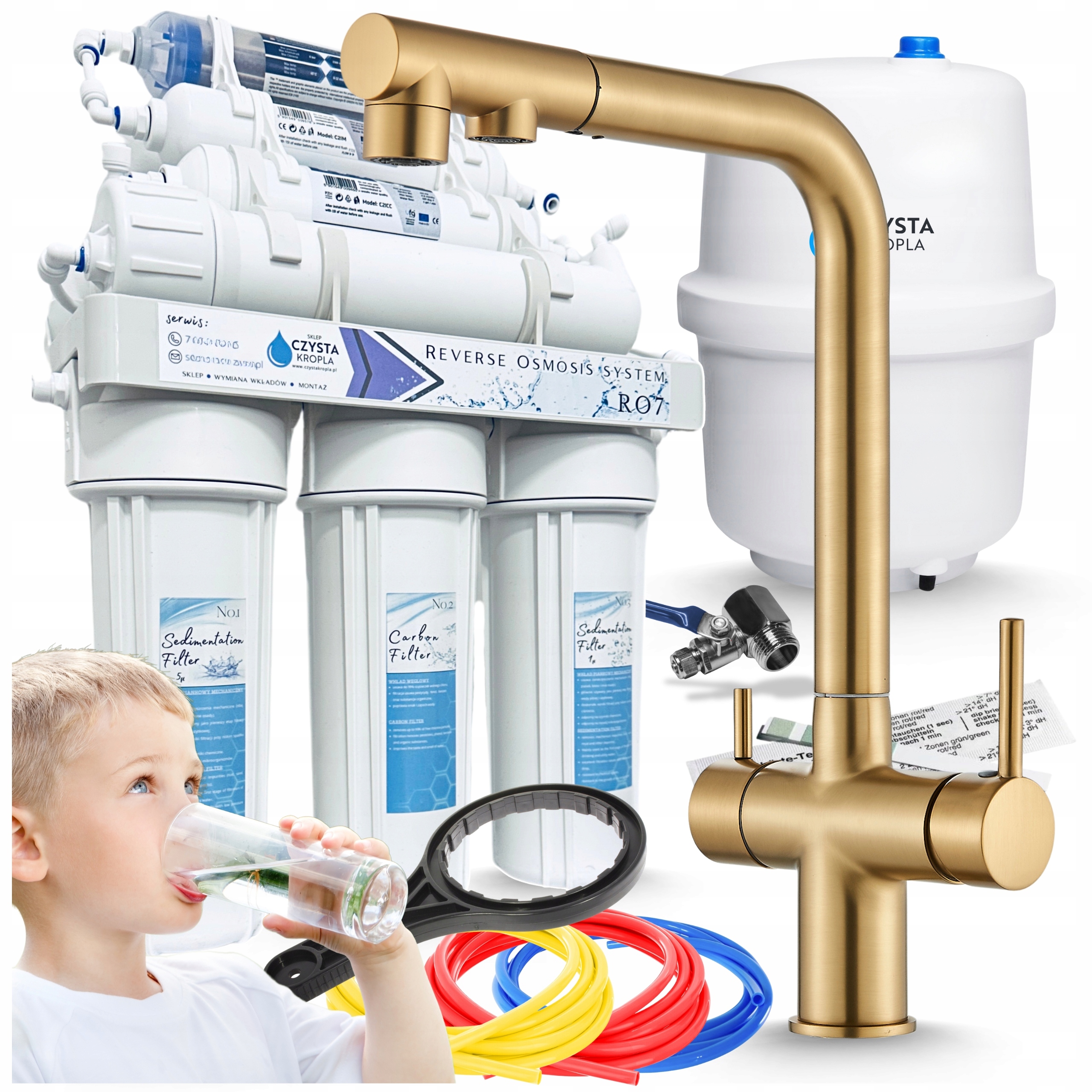 Kuchyňská baterie Venom s odnímatelným výtokem Kartáčovaná Zlatá