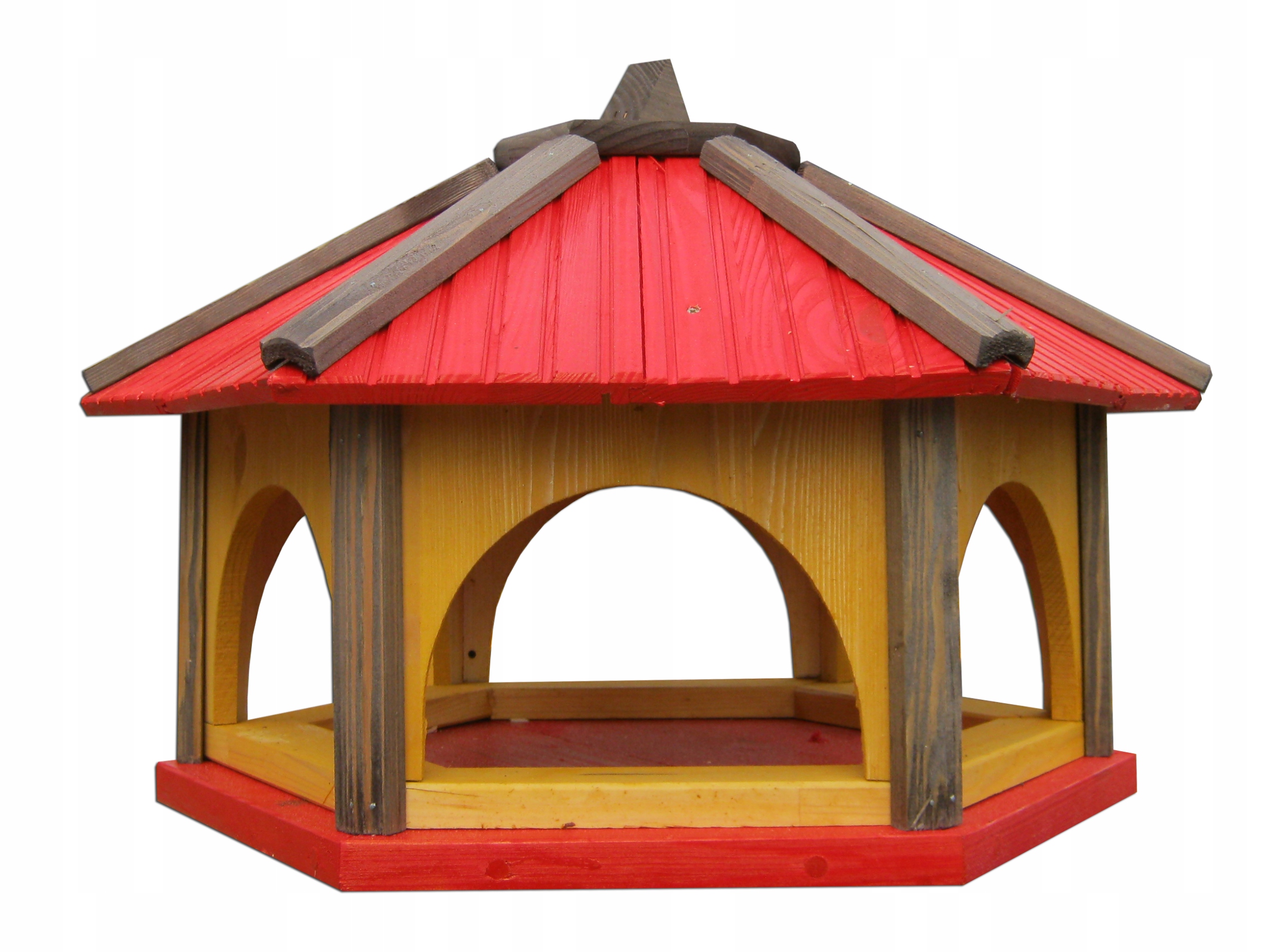 Velké krmítko pro ptáky z červeného dřeva K60 XXL