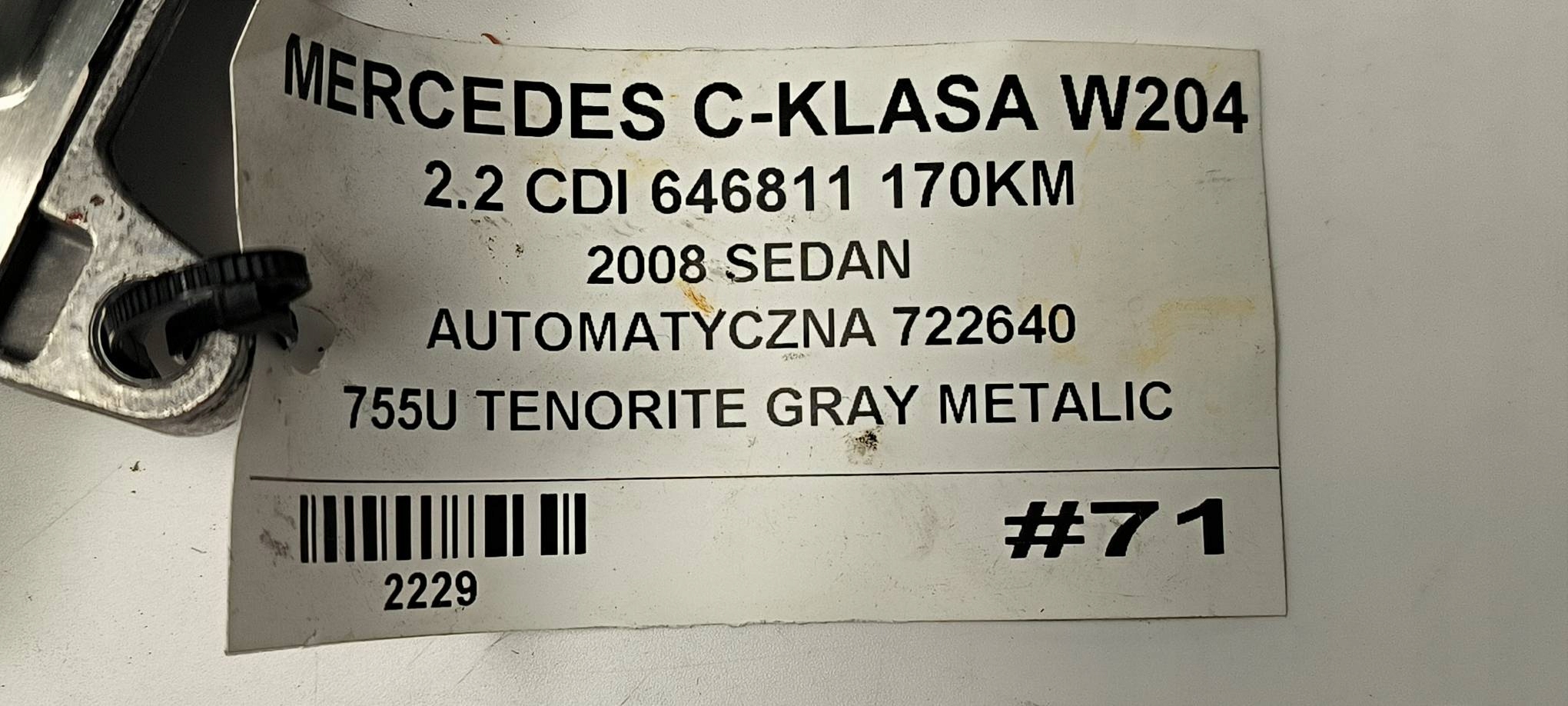 computer A6461509372 2.2 CDI MERCEDES W204