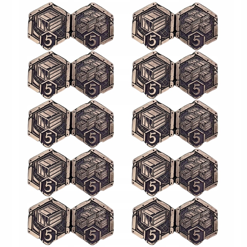 ZASOBY RESOURCES 5 ZESTAW 10 METALOWYCH MONET ZAMIENNIK DO ARKHAM HORROR