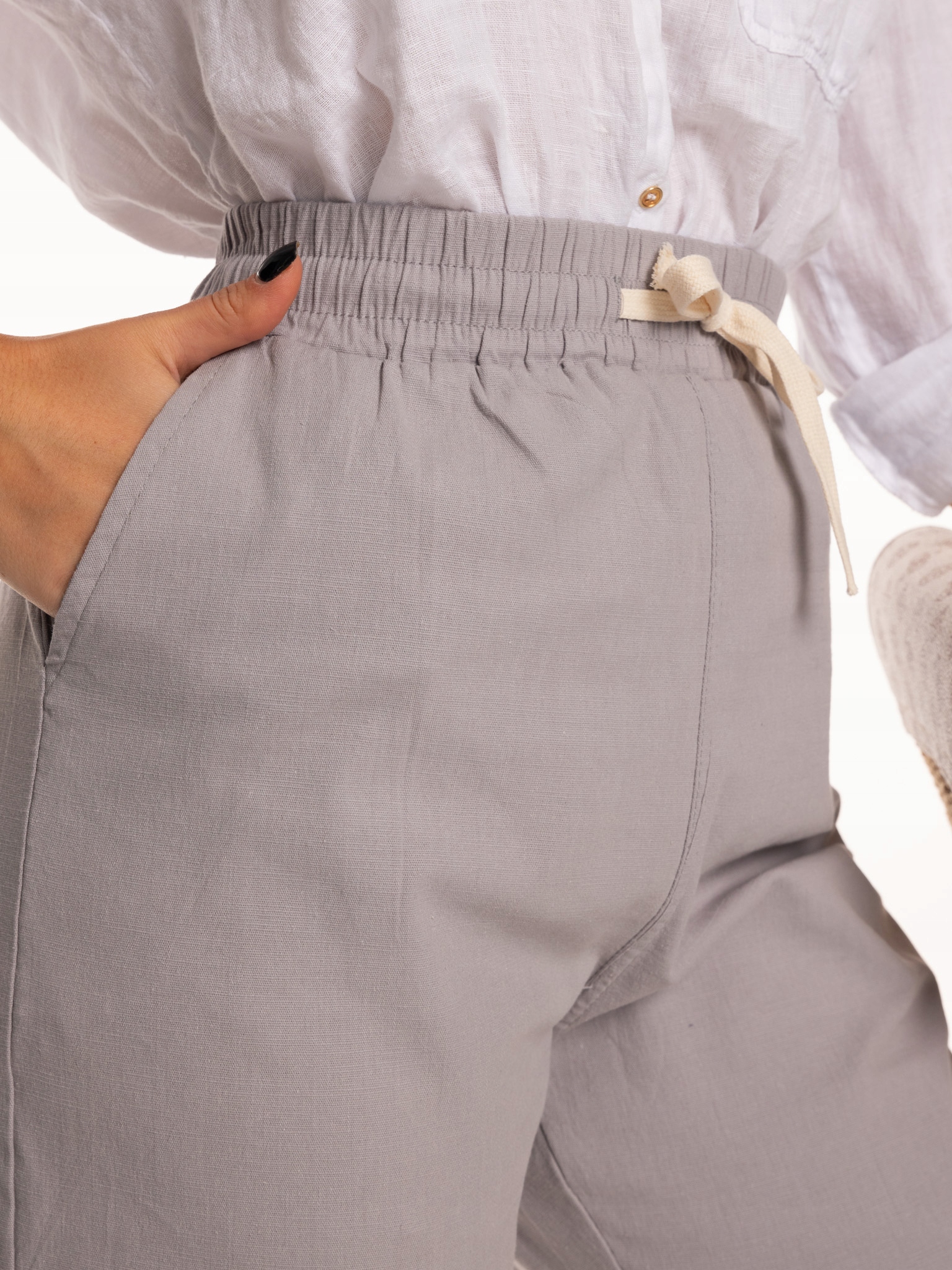 Wygodne Luźne Bawełniane SPODNIE Damskie RYBACZKI Na Gumce Duże Rozmiary Marka Mabaje