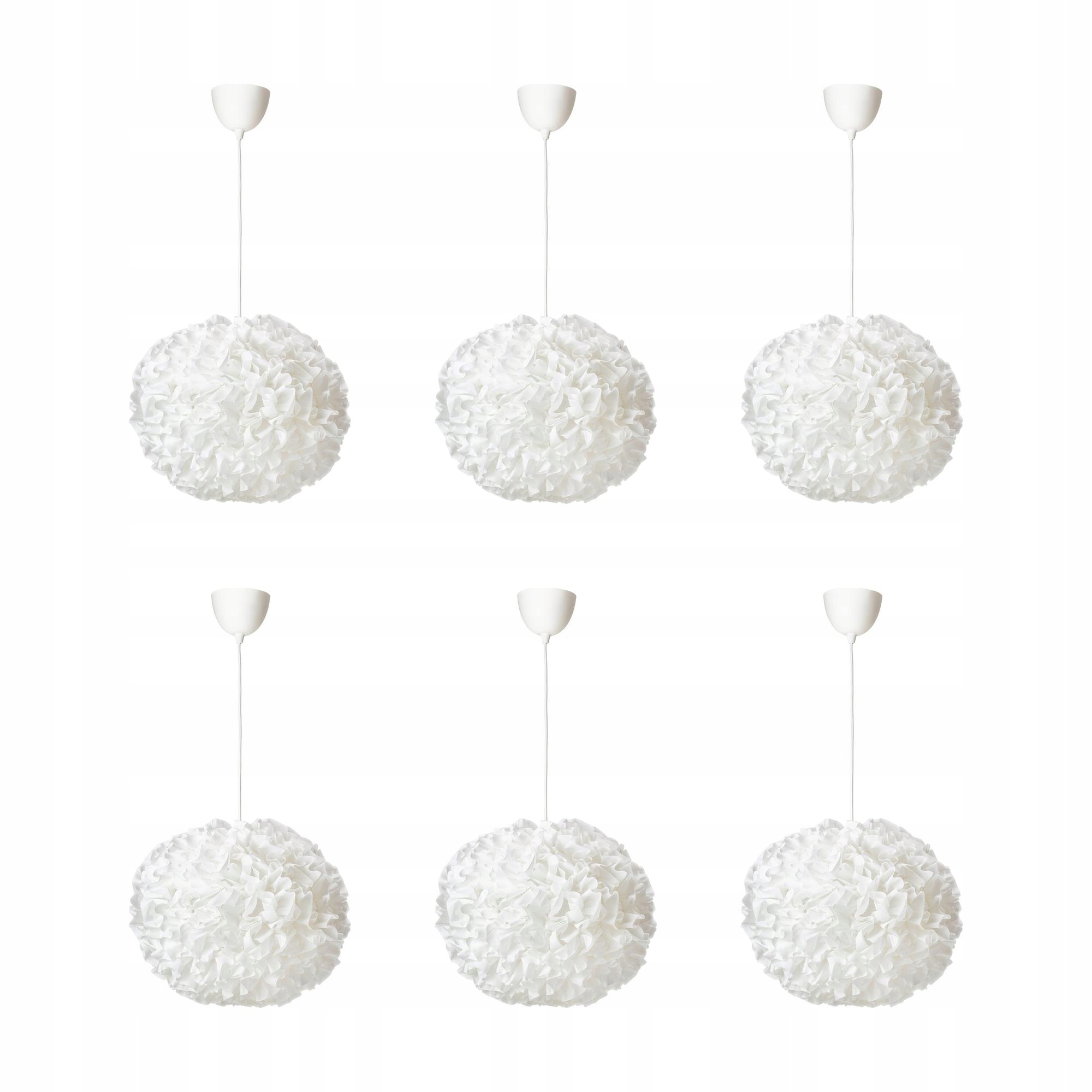 6 szt. Lampa wisząca Vindkast biały 50 cm nowoczesny design