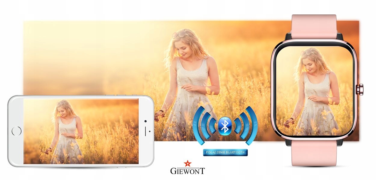 Smartwatch Giewont GW230-1 Różowe Złoto-Różowy Waga 100 g