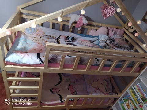 Łóżko domek piętrowe NIKOLA PLUS 180x80 DREWNO Powierzchnia spania 80x180