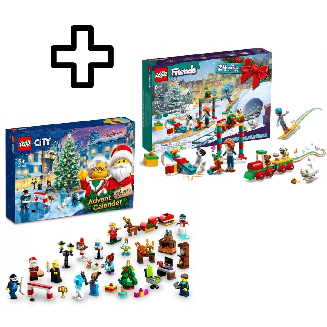 ZESTAW 2 KALENDARZY ADWENTOWE LEGO CITY 60381 + LEGO FRIENDS 41758