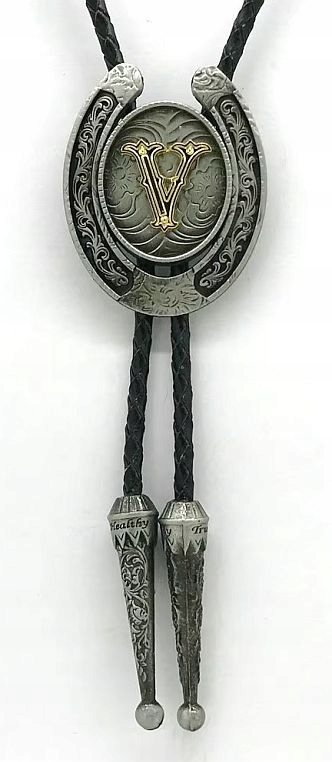 Kravata country western bolo podkova iniciál písmeno V Viktorie