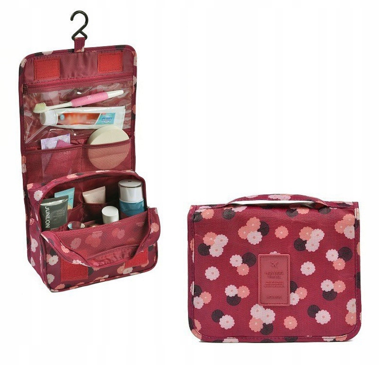 ORGANIZER KUFEREK NA KOSMETYKI KOSMETYCZKA TORBA PODRÓŻNA Z HACZYKIEM
