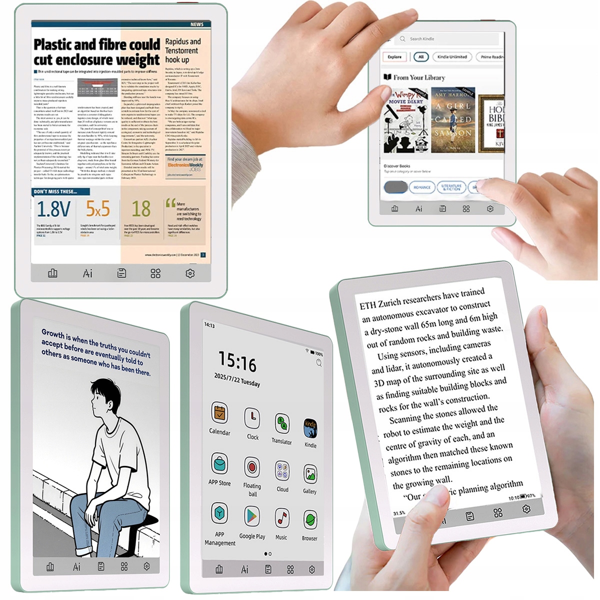 Bigme B6 Čítačka e-knih poznámkový blok 4/64 Gb 6“ E-ink farba podsvietená dotyková