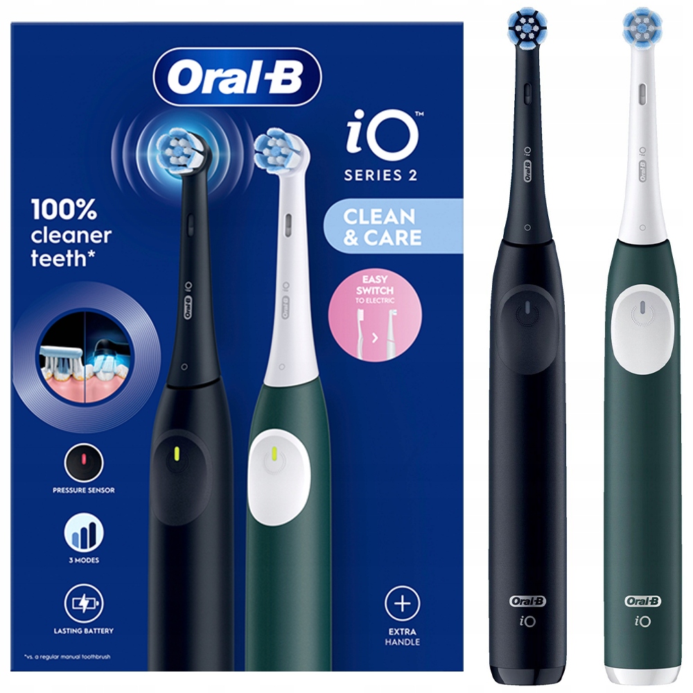 Zestaw Szczoteczka Magnetyczna Oral-b Io Series 2 Duo Czarna Zielona