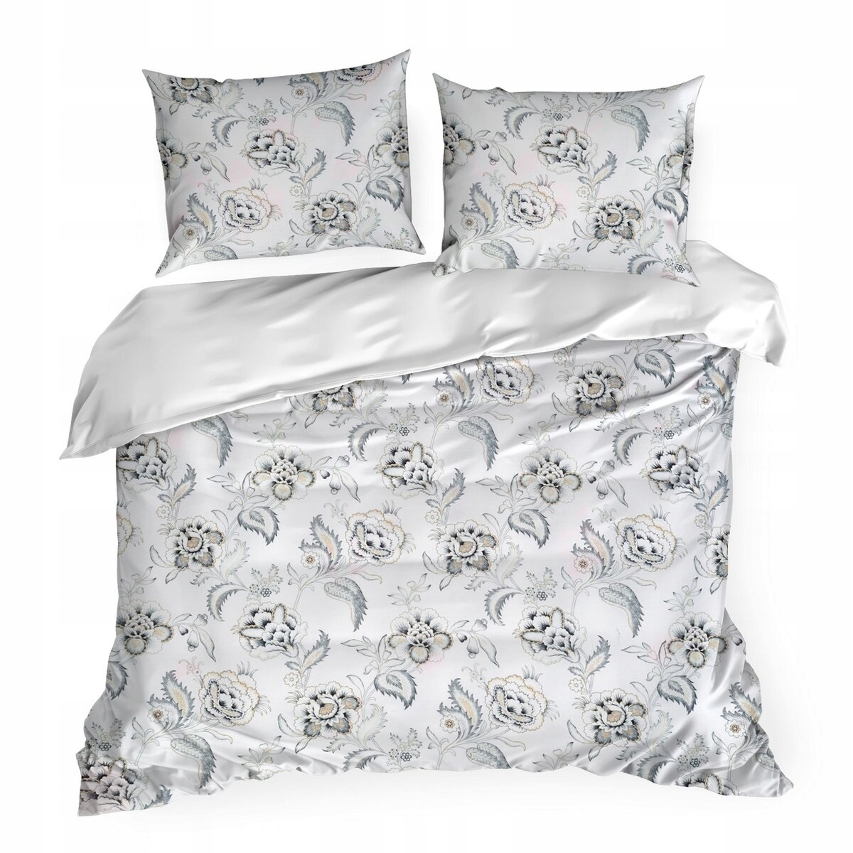 Povlečení 220x200 Květy světle modré/bílé