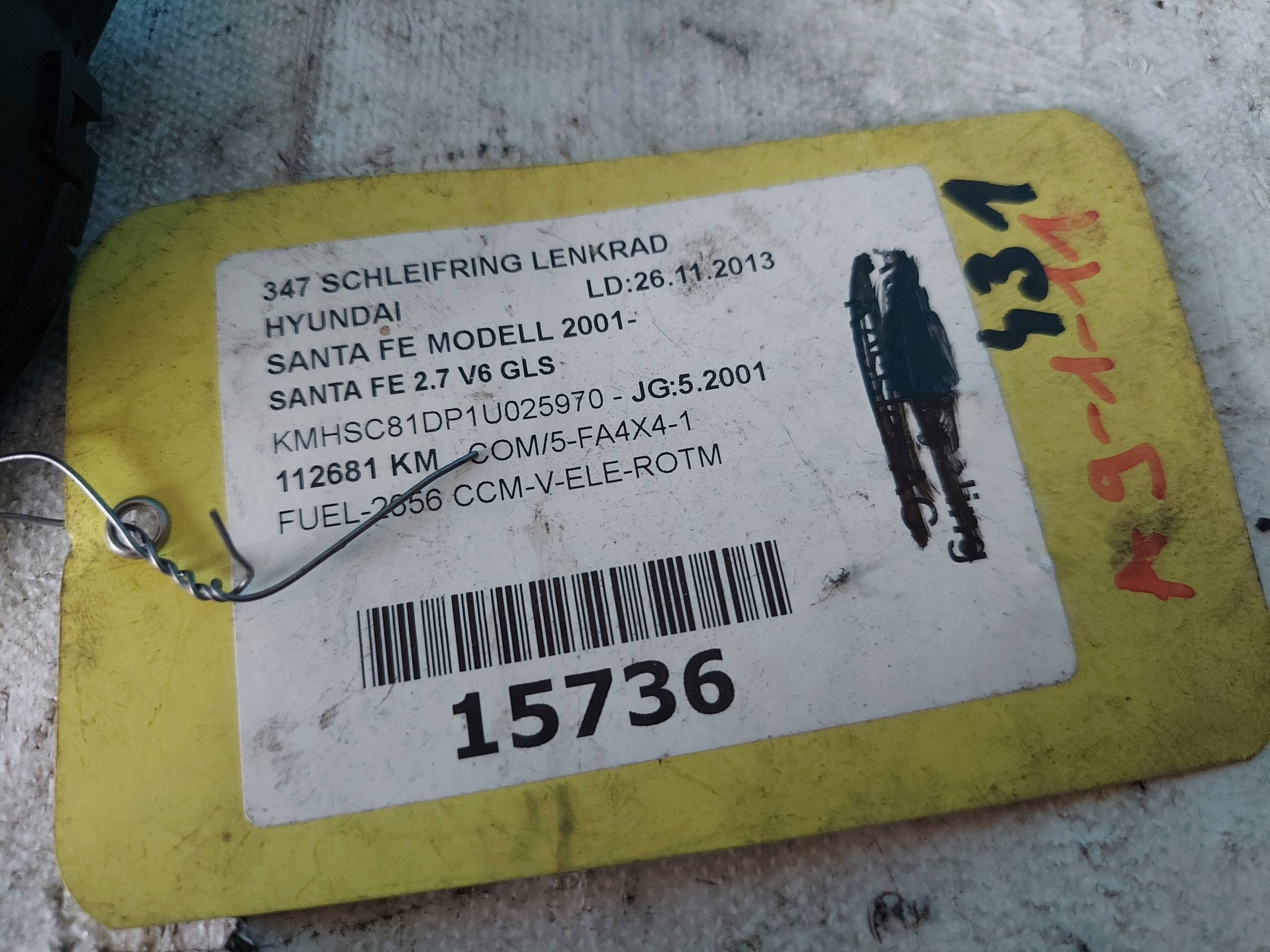 ring airbag HYUNDAI SANTA FE and 2.7 V6
