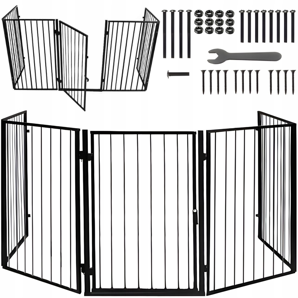 BRAMKA OSŁONA KOMINKA BARIERKA ZABEZPIECZAJĄCA PIECA OCHRONNA SOLIDNA 304cm