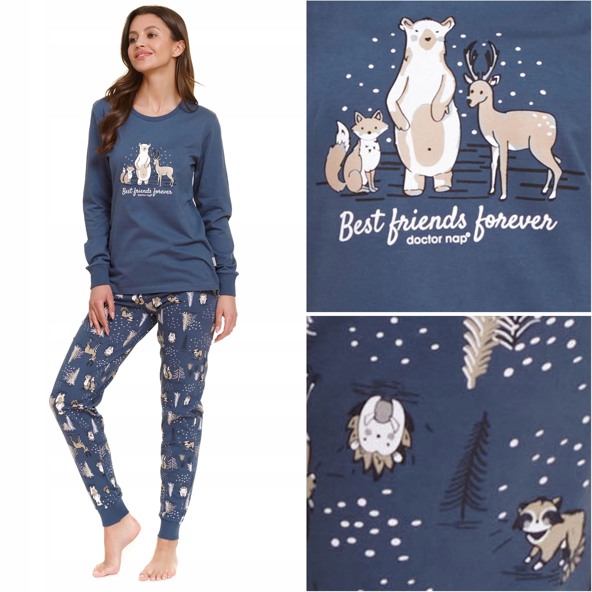 Piżama damska DOCTOR NAP 4340 deep blue M