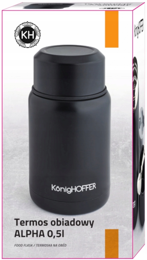 TERMOS OBIADOWY 0,5L LUNCH BOX NA ŻYWNOŚĆ ZUPĘ 500ml czarny MENAŻKA STALOWY Rodzaj termos obiadowy