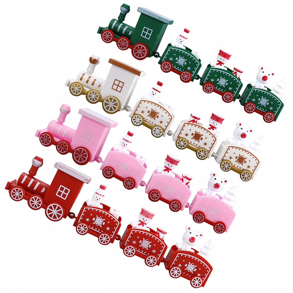 MAŁY POCIĄG OZDOBA MIKRO ZABAWKI ŚWIĄTECZNE 4 SZT Wiek dziecka 18 lat +