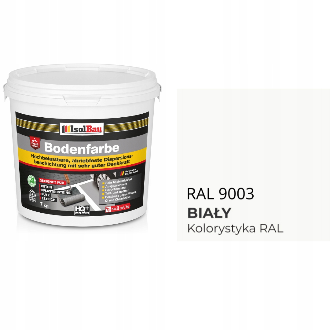 Farba do betonu kostki drewna metalu uniwersalna Bodenfarbe Weiss 7KG