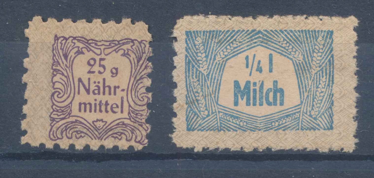 1940 KRAJ WARTY, 2 KARTKI NA MLEKO I ŻYWNOŚĆ.