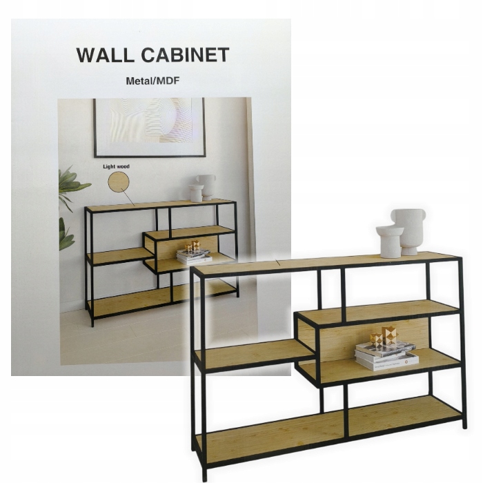 Regál, komoda, konzola 116 cm x 76 cm x 30 cm, odtiene béžovej farby