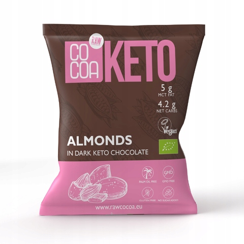 Mandle V Keto Čokoládě S Mct Olejem Bez Přidaných Cukrů, Bezlepkové...