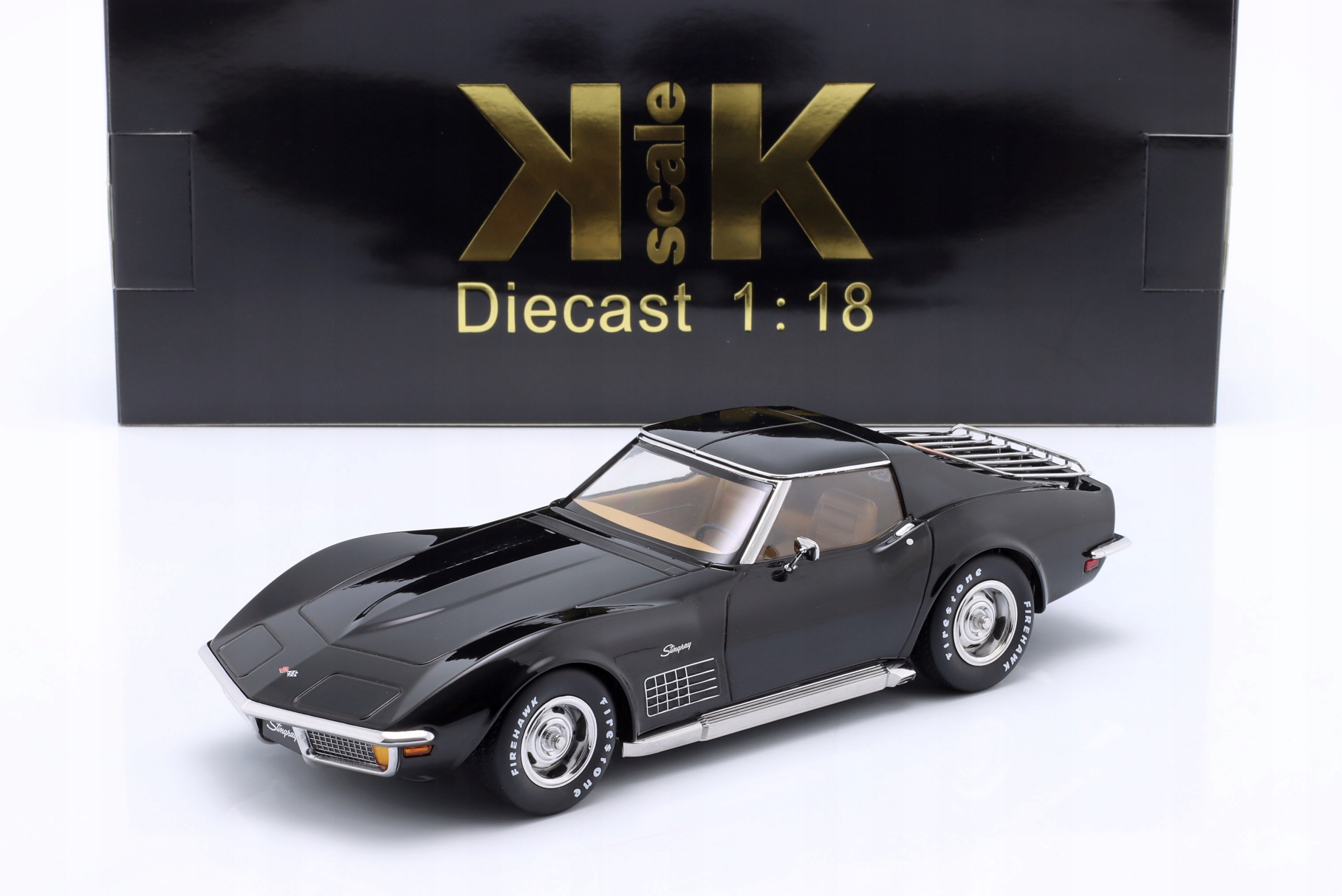 Kk Scale Chevrolet Corvette C3 1972 Black metallic 1:18