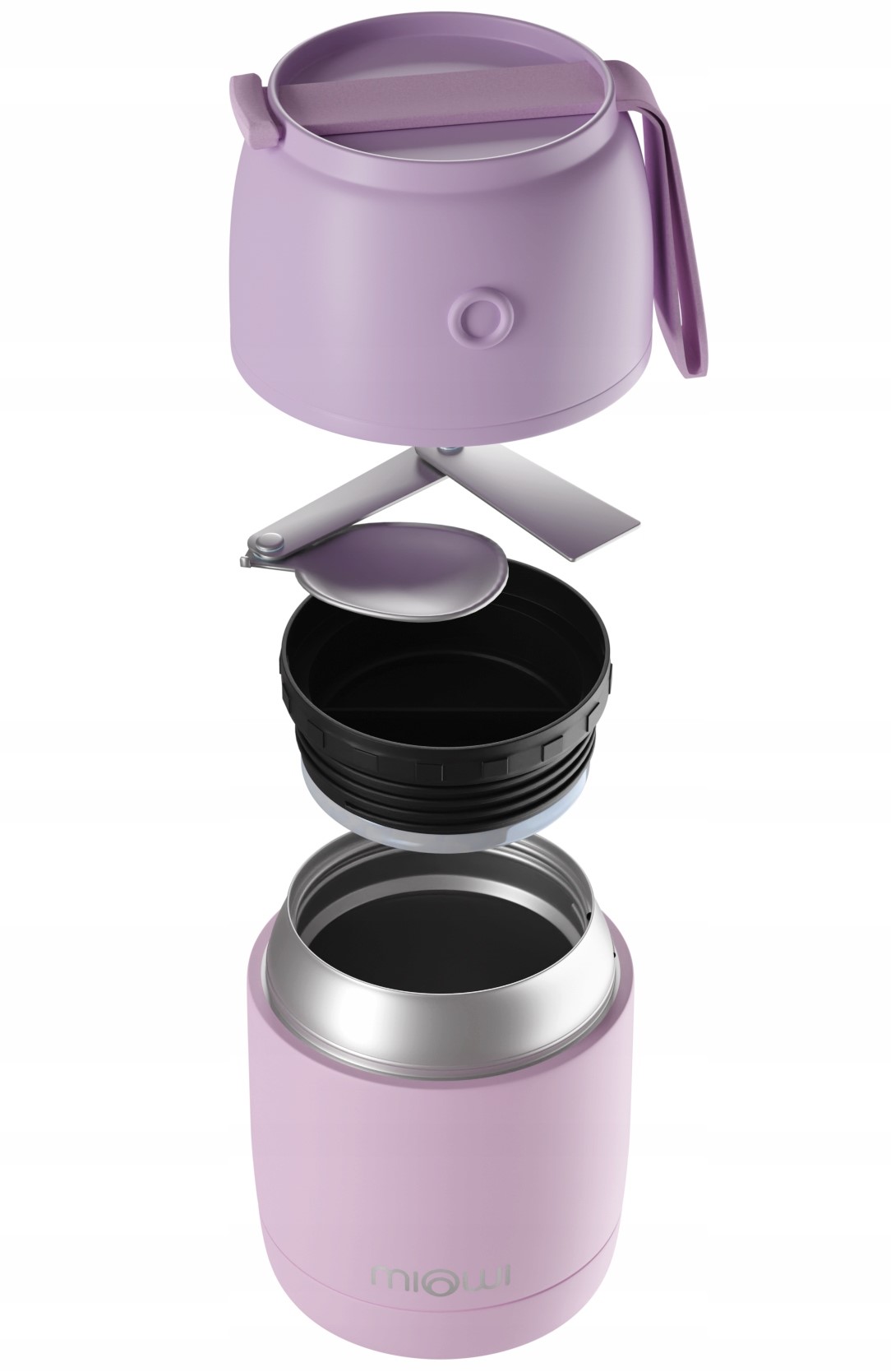 Termos obiadowy na zupę żywność Stalowy Miowi 450 ml Łyżka Różowy Marka inna marka