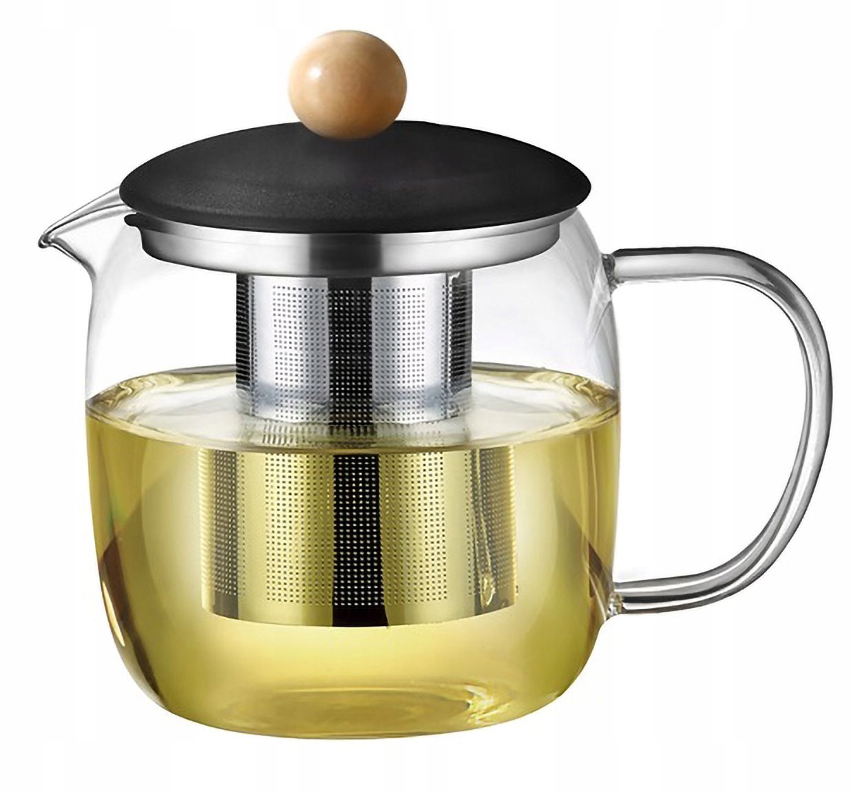 SZKLANY DZBANEK DO HERBATY ZIÓŁ Z ZAPARZACZEM STALOWE SITKO RENNE 1L