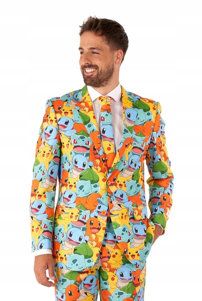 Pánský Oblek Pokémon Licence Opposuits Deluxe Převlek Slim Fit 52