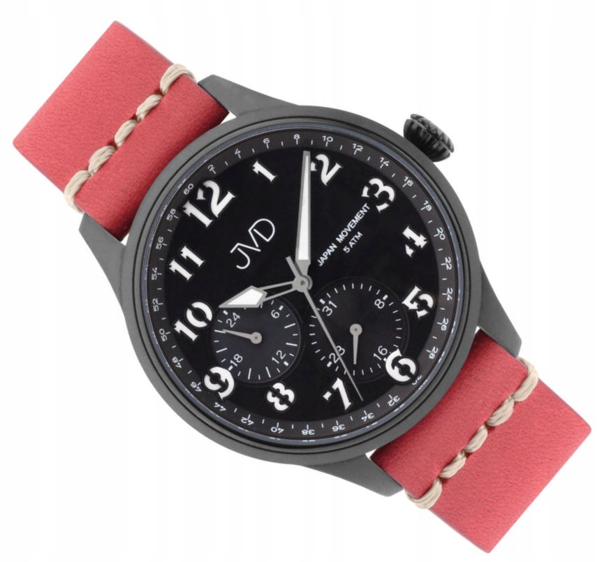 Černé Ocelové Pánské Vodotěsné Hodinky Jvd JC601.2 42 mm