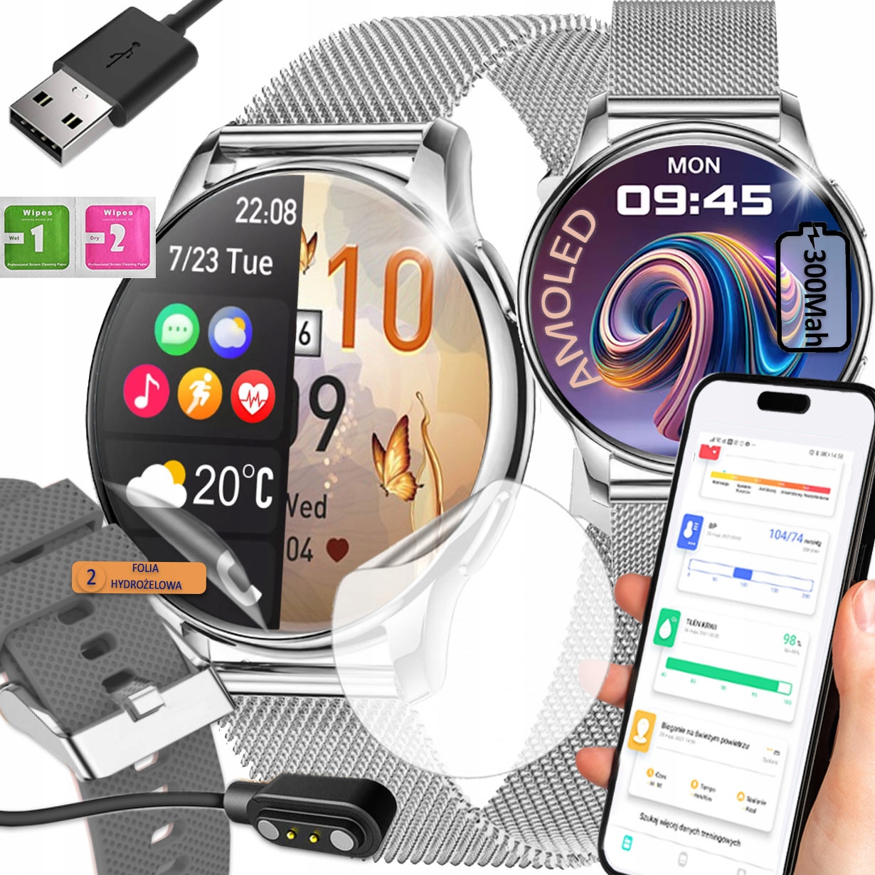 Chytré Hodinky dámské hodinky Pl Menu Amoled Připojení Baterie 300 MAh 366 x 366