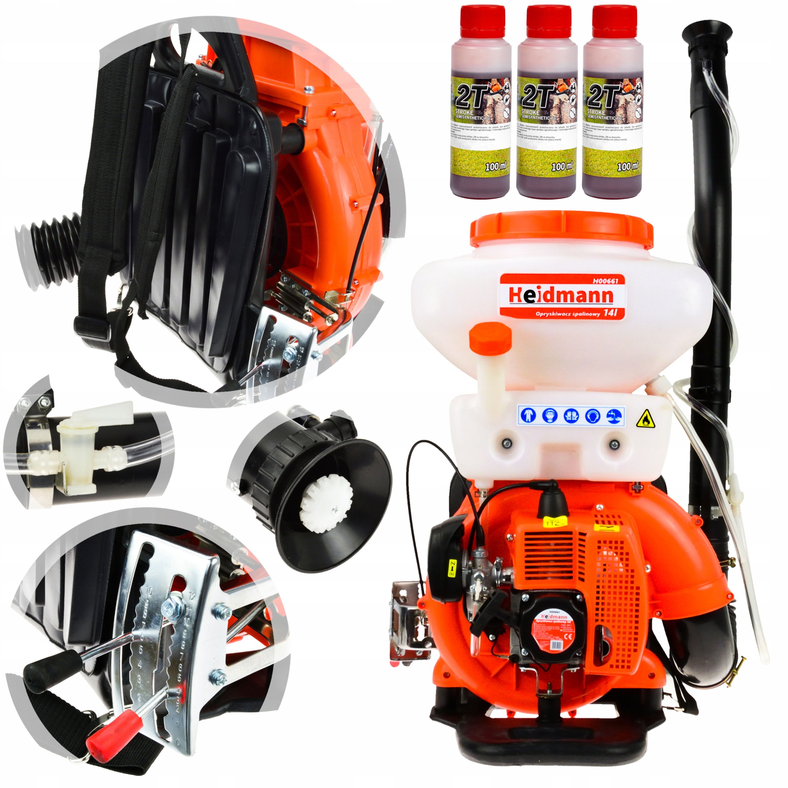 OPRYSKIWACZ SPALINOWY PLECAKOWY 14L DMUCHAWA +OLEJ