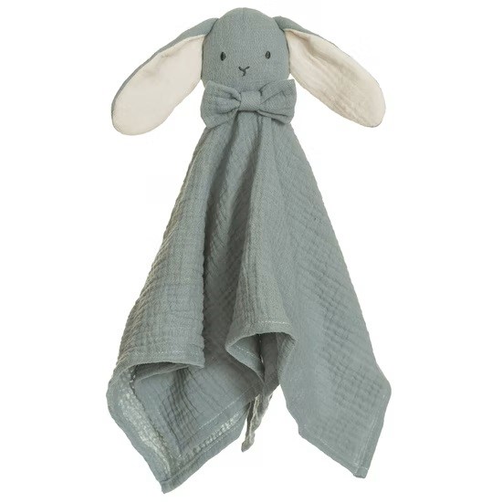 Teddykompaniet Przytulanka Kocyk muślinowy Zając zielony