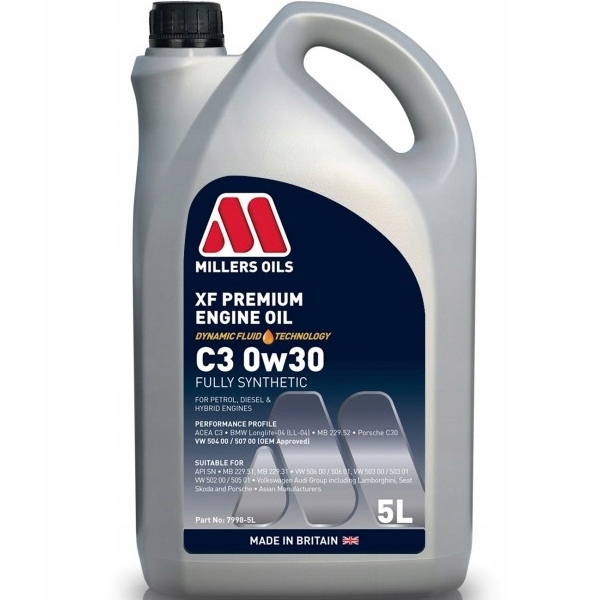 Millers Xf Premium C3 0W30 7998 5L