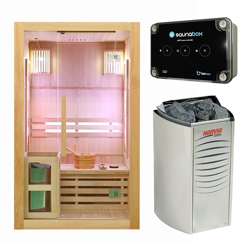 Domácí sauna ovládaná Wi-Fi GN-EA2 120x105x200 cm s kamny