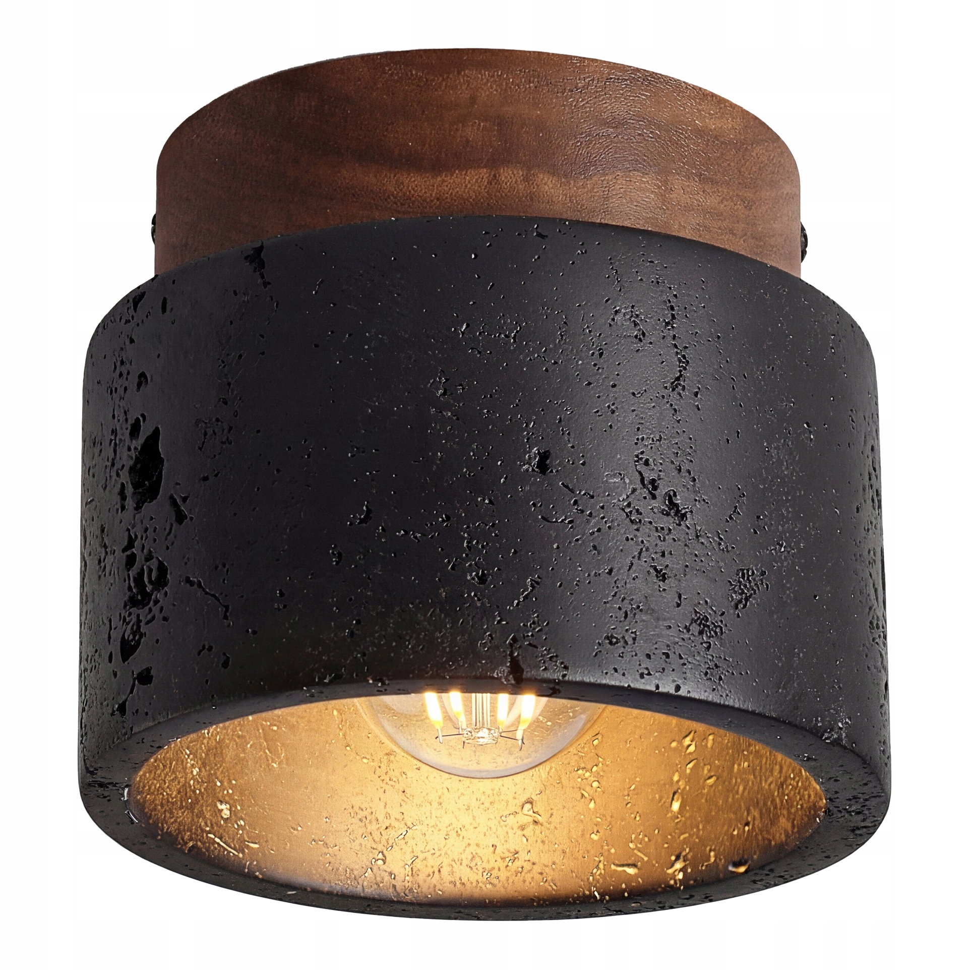 Kinkiet Led Lampa sufitowa Plafon Kamień Naturalny Drewno Czarny Trawertyn
