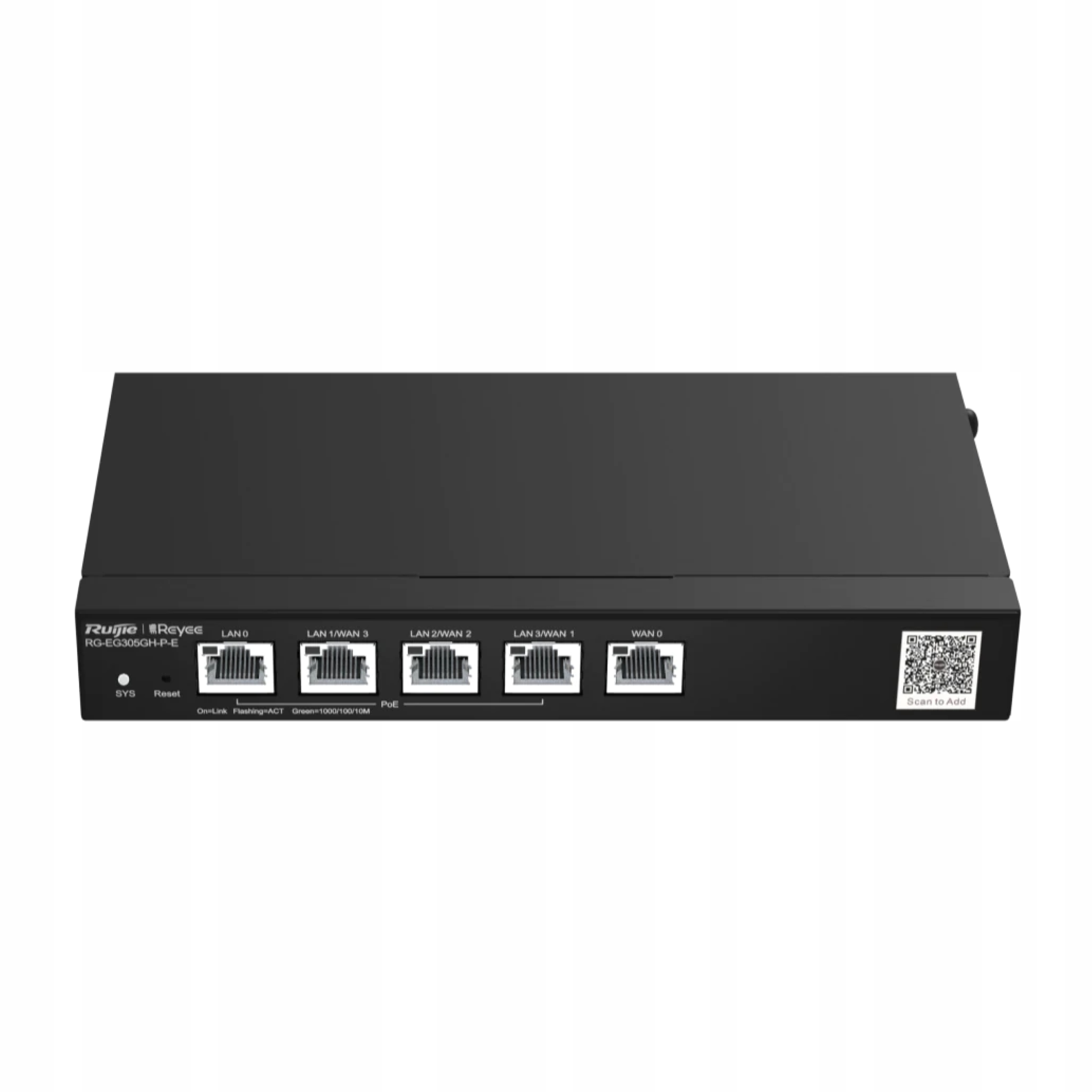 Drôtový Router Reyee RG-EG305GH-P-E, Vpn, 1X Lan, 1X Wan, 3X Lan/wan