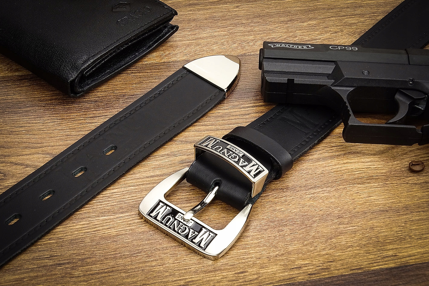 PASEK MĘSKI DO SPODNI SKÓRZANY GRACIO SZEROKI DŁUGOŚĆ PASKA 100 CM PREZENT Długość bez klamry 100 cm